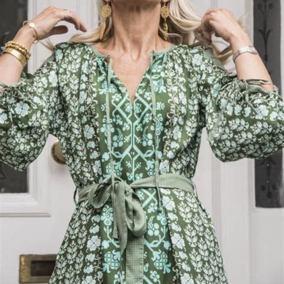 D'Ascoli Toscana Blue Silk Midi Dress sz S NEW - Picture 13 of 13